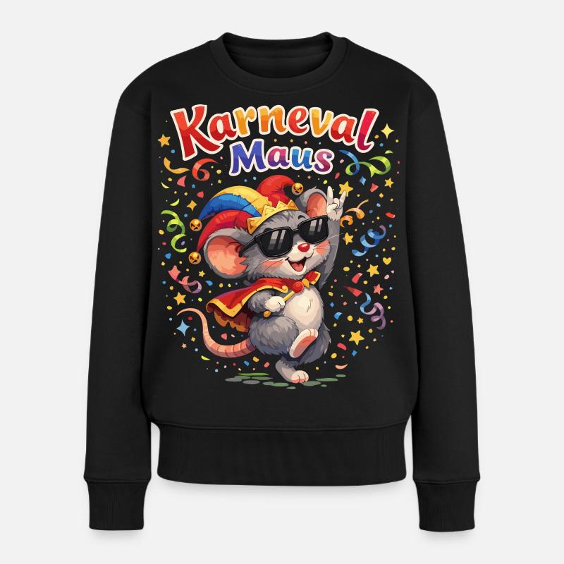 Karneval Maus Damen Süßes Fasching Kostüm - Frauen Premium Bio Pullover - Schwarz