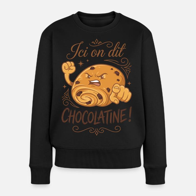 Ici on dit chocolatine ! - Pull Premium bio Femme - noir