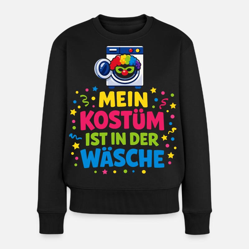 Karneval Kostüm Wäsche Lustig Geschenk Süß - Frauen Premium Bio Pullover - Schwarz