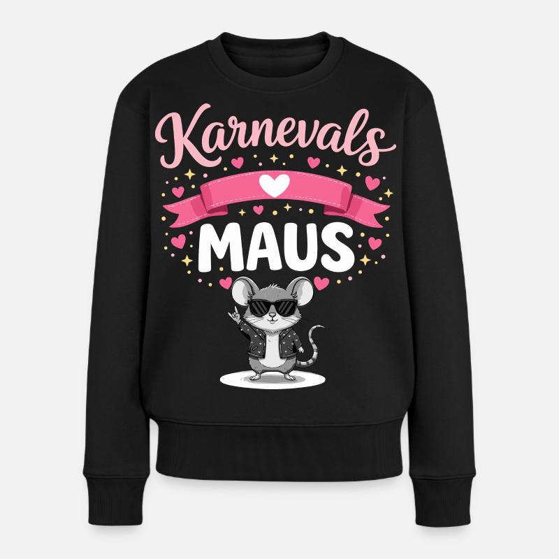 Karnevalsmaus Köln Damen Pink Alaaf Fasching - Frauen Premium Bio Pullover - Schwarz