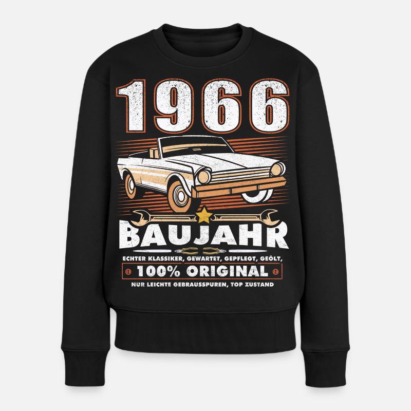 Oldtimer Baujahr 1966 geboren Geburtstag Spruch - Frauen Premium Bio Pullover - Schwarz