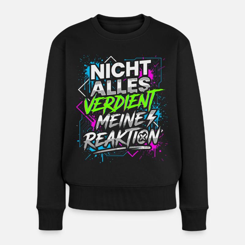 Tout ne mérite pas ma réaction - Pull Premium bio Femme - noir