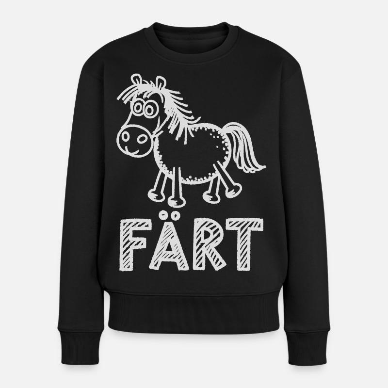 Pferd Reiten Reiterin Pferdebesitzer FÄRT - Frauen Premium Bio Pullover - Schwarz