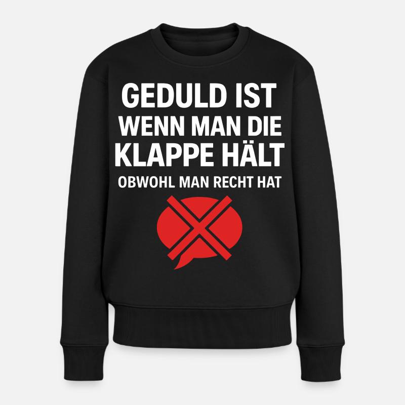 Geduld Definition - Frauen Premium Bio Pullover - Schwarz