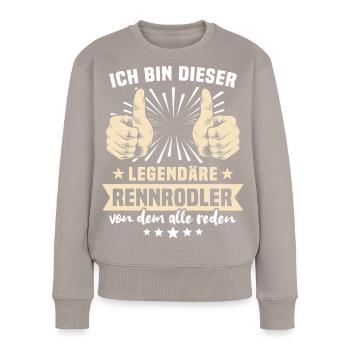 Dictons de luge - Pull Premium bio Femme - taupe - Devant - Julia (174cm)