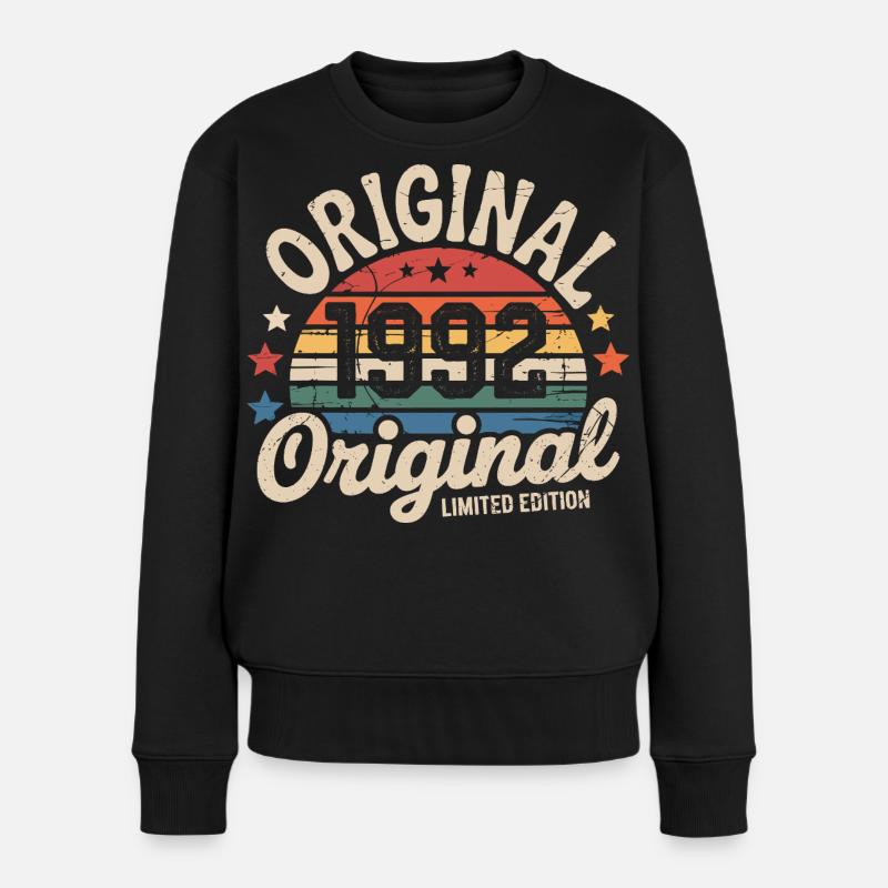 1992 Vintage Limited Edition Geschenk 1992 - Frauen Premium Bio Pullover - Schwarz