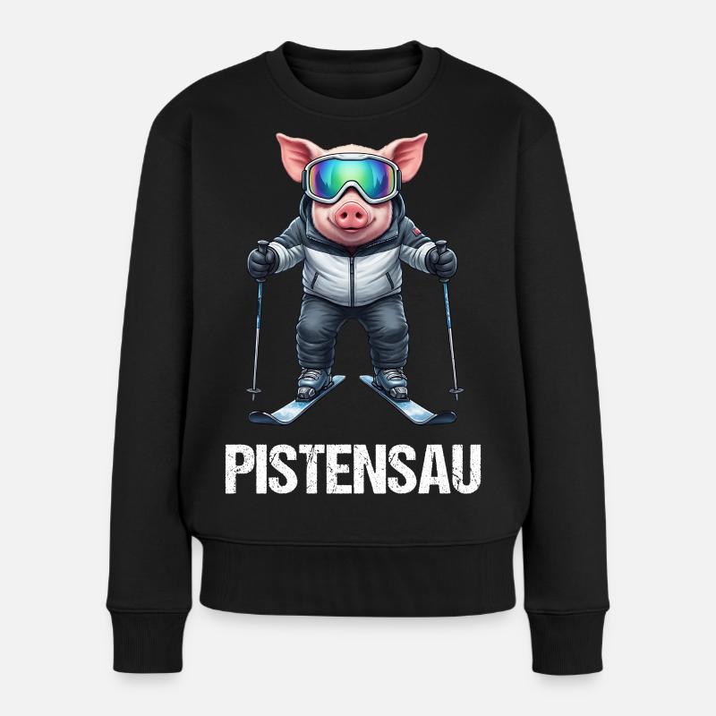 Pistensau  - Frauen Premium Bio Pullover - Schwarz