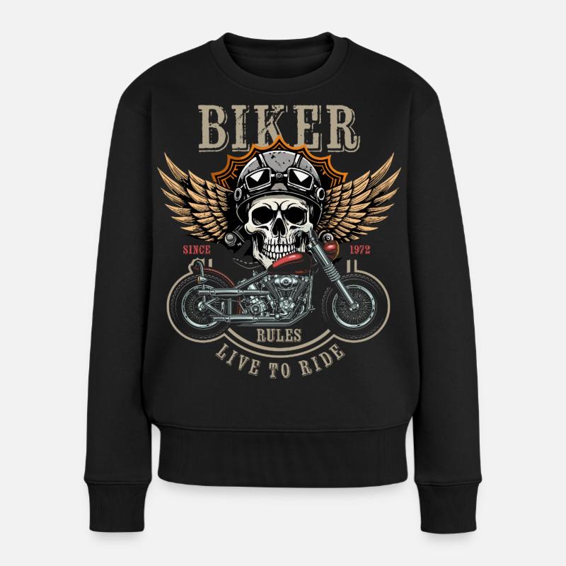 Biker Rules - Since 1972 - Live to Ride - Frauen Premium Bio Pullover - Schwarz