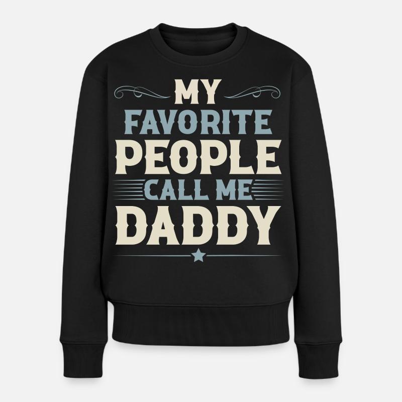 Papa Vater Vatertag - Frauen Premium Bio Pullover - Schwarz