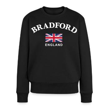 Bradford, England - Frauen Premium Bio Pullover - Schwarz - Vorne - Julia (174cm)