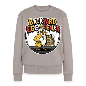 Backyard Egg Dealer Humor Design - Women's Premium Organic Jumper - taupe - Front - Julia (174cm)