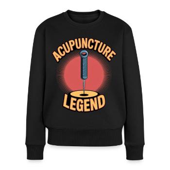 Acupuncture Médecine chinoise Santé - Pull Premium bio Femme - noir - Devant - Julia (174cm)