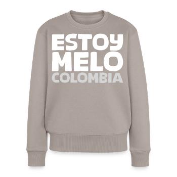 ESTOY-MELO-blanco - Pull Premium bio Femme - taupe - Devant - Julia (174cm)