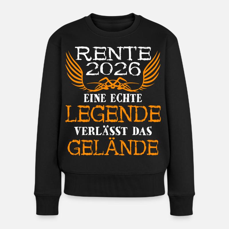 Rente 2026 Rentner Legende - Frauen Premium Bio Pullover - Schwarz