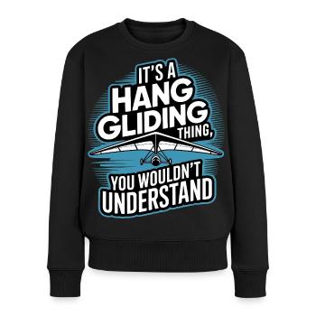 Drachenflieger Hängegleiter Luftsport Enthusiasten - Frauen Premium Bio Pullover - Schwarz - Vorne - Julia (174cm)
