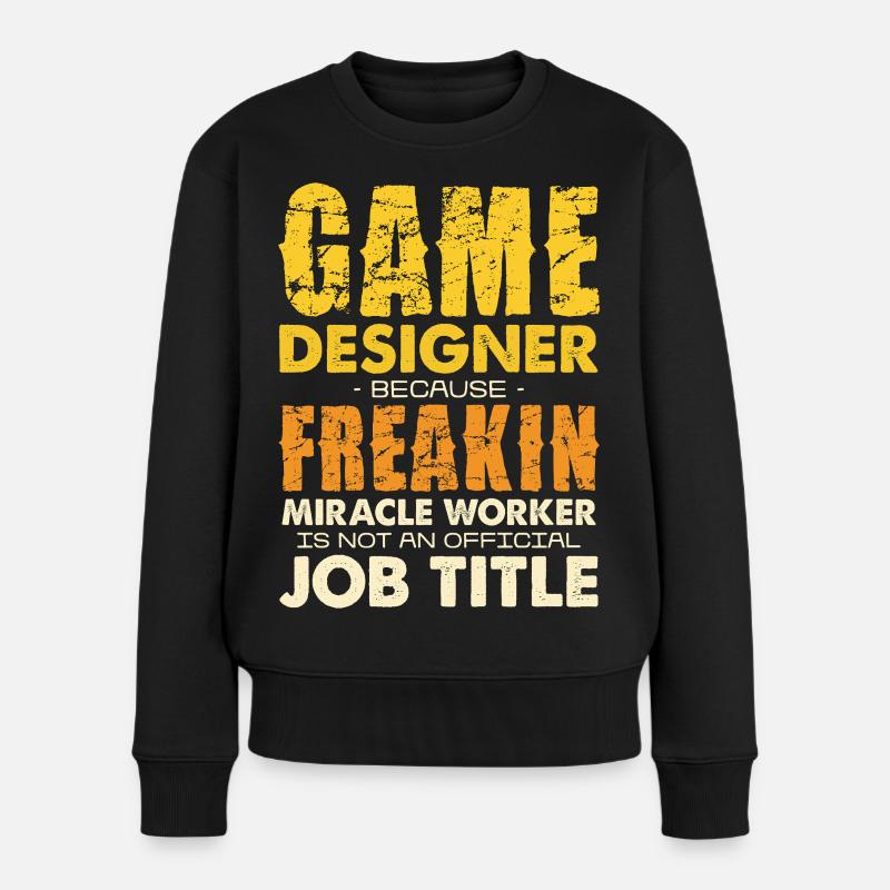 Game Designer Wunderwerker - Frauen Premium Bio Pullover - Schwarz