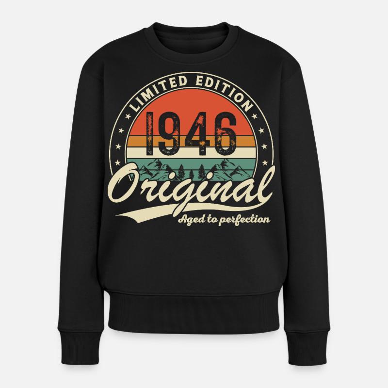 1946 Vintage Retro Geburtstagsgeschenk - Frauen Premium Bio Pullover - Schwarz