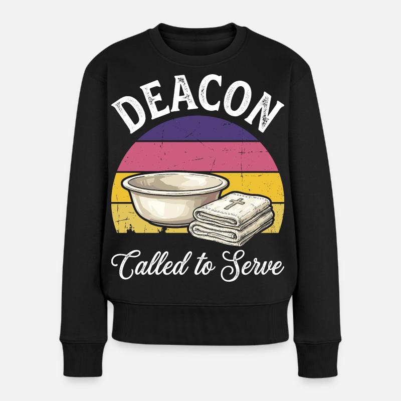 Diacre religieux de l’Église appelé à servir - Pull Premium bio Femme - noir
