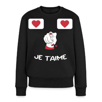 Humor Message Love Valentine's Day - Women's Premium Organic Jumper - black - Front - Julia (174cm)