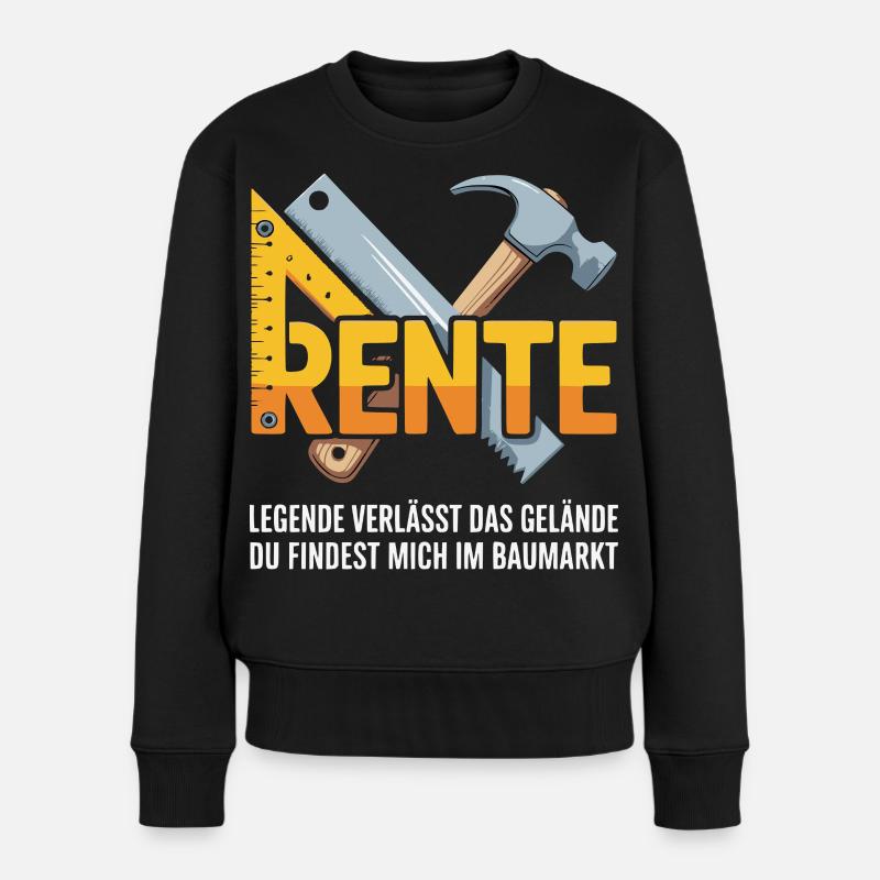 Rente im Baumarkt – Werkzeug-Logo - Frauen Premium Bio Pullover - Schwarz