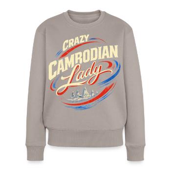 Kambodscha Kambodschaner - Frauen Premium Bio Pullover - Taupe - Vorne - Julia (174cm)