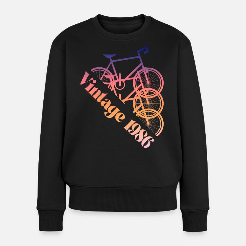 1986 Vintage - Frauen Premium Bio Pullover - Schwarz