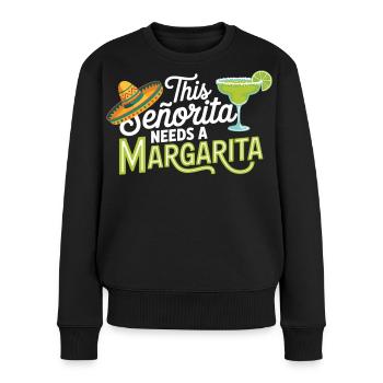 Chemise Margarita Senorita – Motif de fête - Pull Premium bio Femme - noir - Devant - Julia (174cm)