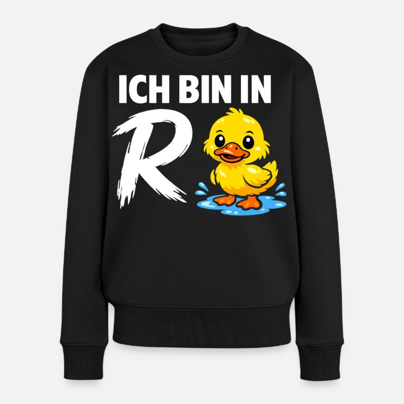 Rente Ente Ich Bin In Rente Geschenk - Frauen Premium Bio Pullover - Schwarz