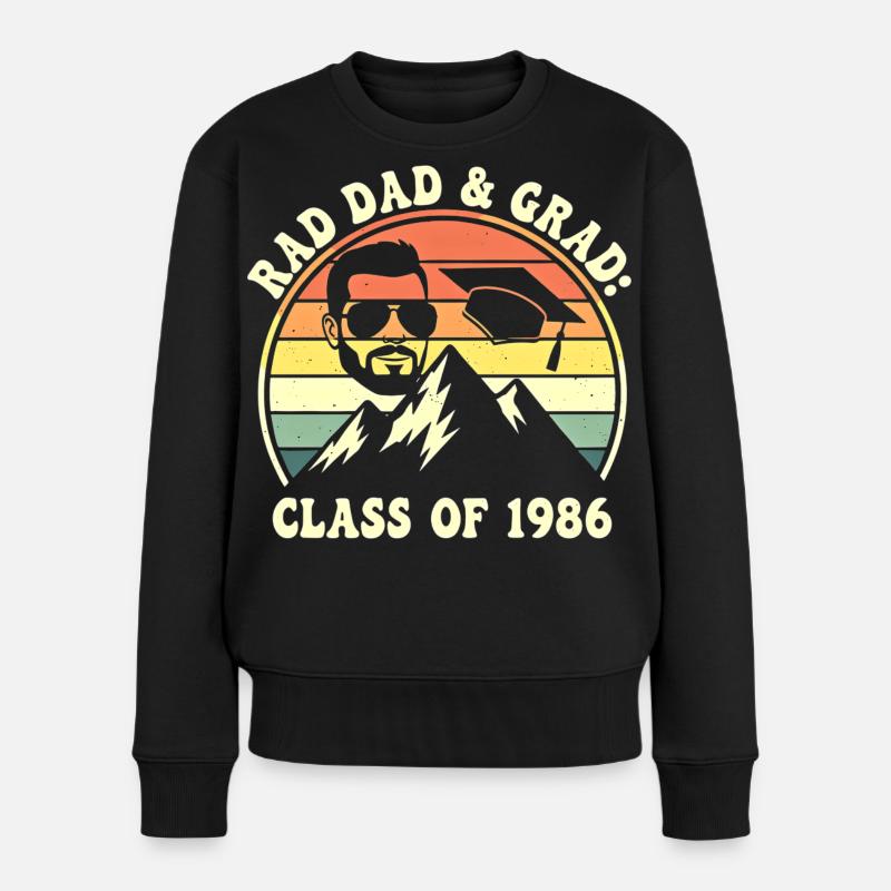 Rad Dad Grad Class of 1986 Retro - Frauen Premium Bio Pullover - Schwarz