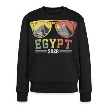 Ägypten Urlaub 2026 Pyramiden - Frauen Premium Bio Pullover - Schwarz - Vorne - Julia (174cm)
