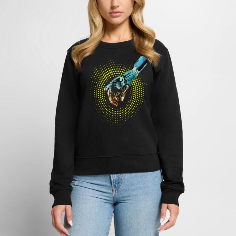computer hand roboter KI digital cyborg code pc  Frauen Premium Bio Pullover