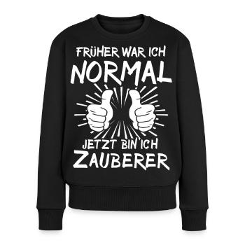 Zauberer - Frauen Premium Bio Pullover - Schwarz - Vorne - Julia (174cm)