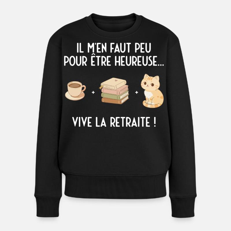 Sweet Retreat (weißer Text) - Frauen Premium Bio Pullover - Schwarz