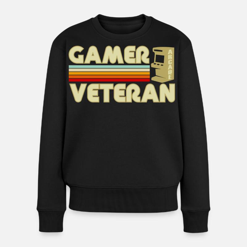 Gamer vétéran  - Pull Premium bio Femme - noir