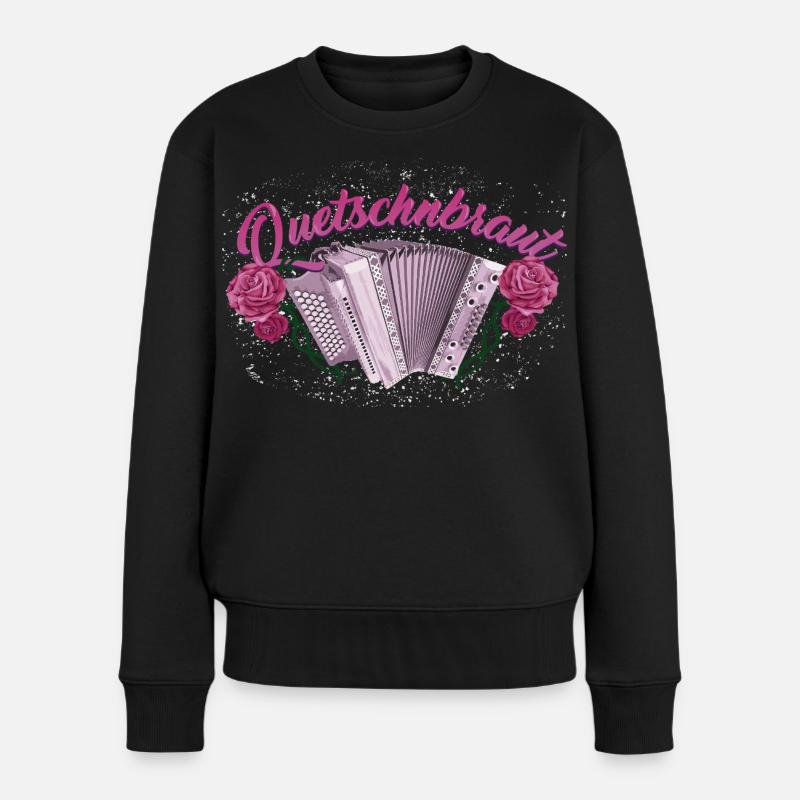 Squeeze Bride - Harmonica avec des roses - Pull Premium bio Femme - noir
