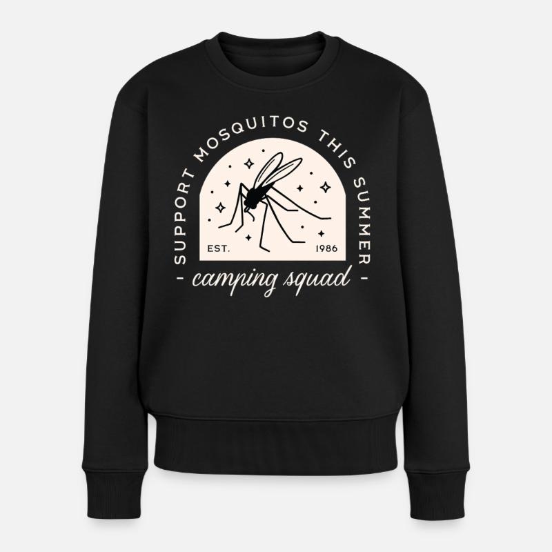 Camping-Mücken-Witz-Lager-Squad sarkastische Zitate - Frauen Premium Bio Pullover - Schwarz