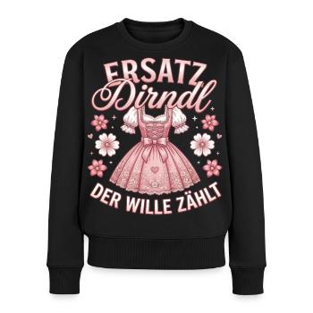 Trachten T-Shirt Damen Trachtenshirt Dirndl Shirt - Frauen Premium Bio Pullover - Schwarz - Vorne - Julia (174cm)