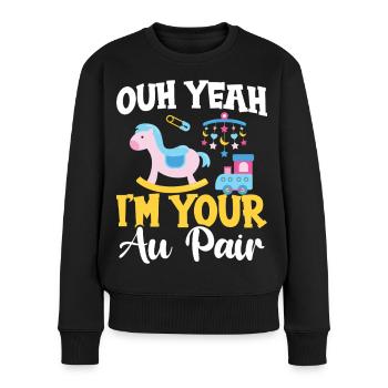 Babysitter, Familienwertschätzung, Au-pair-Mitarbeiterin - Frauen Premium Bio Pullover - Schwarz - Vorne - Julia (174cm)