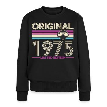 Original 1975 Limited Edition - Frauen Premium Bio Pullover - Schwarz - Vorne - Julia (174cm)