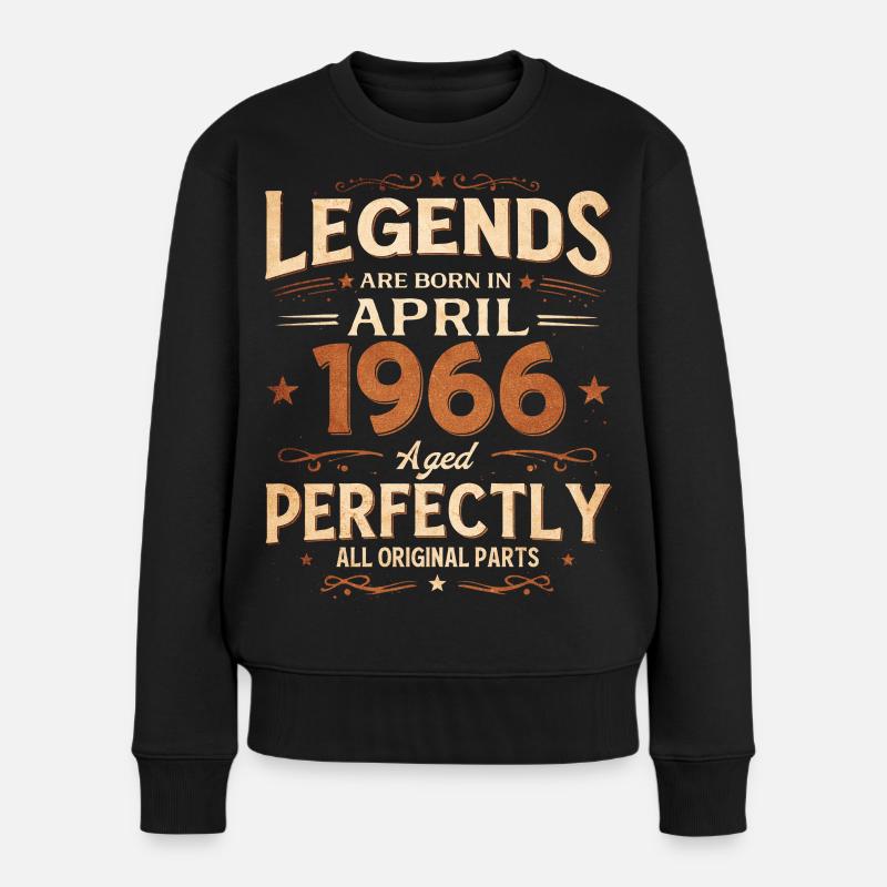 60. Geburtstag Geschenk Mann April 1966 Legendär - Frauen Premium Bio Pullover - Schwarz
