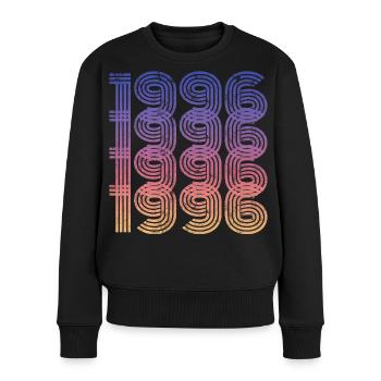 1996 30. Geburtstag - Frauen Premium Bio Pullover - Schwarz - Vorne - Julia (174cm)