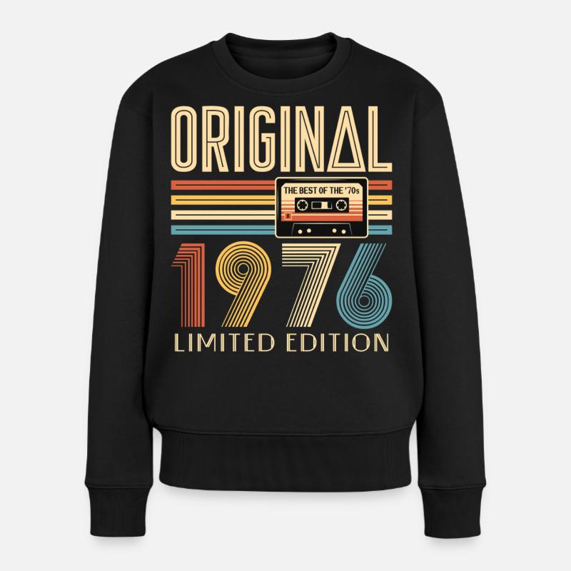 50. Geburtstag, 50 Jahre, Original 1976 - Frauen Premium Bio Pullover - Schwarz