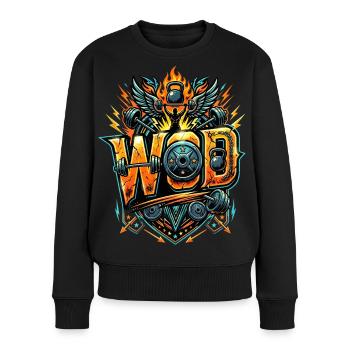 WOD Fitness Muscu Entraînement Cross Sport salle - Pull Premium bio Femme - noir - Devant - Julia (174cm)