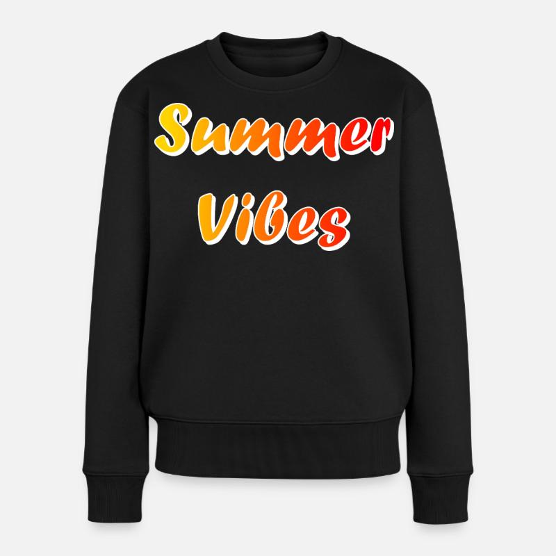 Sommerliche Vibes - Frauen Premium Bio Pullover - Schwarz