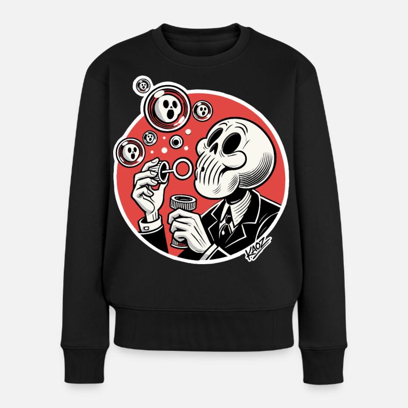 Skelettblasen-Illustration - Frauen Premium Bio Pullover - Schwarz