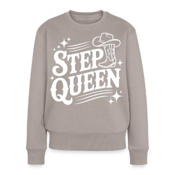 Step Queen Line Dance Cowboy Style - Women's Premium Organic Jumper - taupe - Front - Julia (174cm)