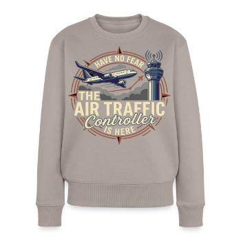 Air Traffic Controller Airplane Tower Saying - Women's Premium Organic Jumper - taupe - Front - Julia (174cm)