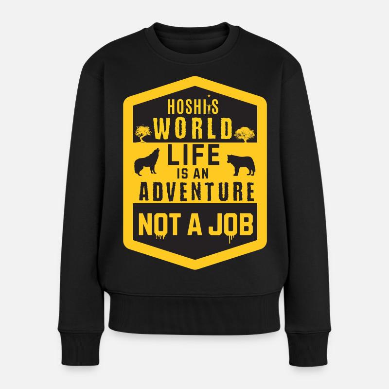 Hoshi's World Adventure- Live is an Adventure - Frauen Premium Bio Pullover - Schwarz