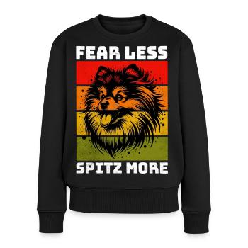 German Spitz Spitz Zwergspitz - Frauen Premium Bio Pullover - Schwarz - Vorne - Julia (174cm)