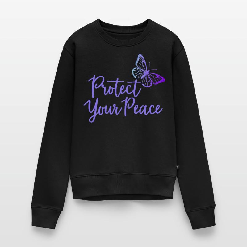 Proteggi la tua pace Farfalla Pace interiore Maglione ecologico premium da donna